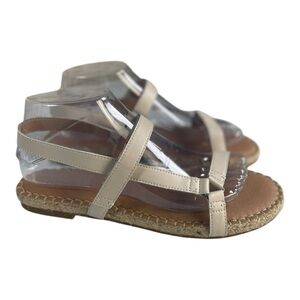 Madewell Women’s Hallie Pale Oyster Leather Espadrille Slingback Sandals